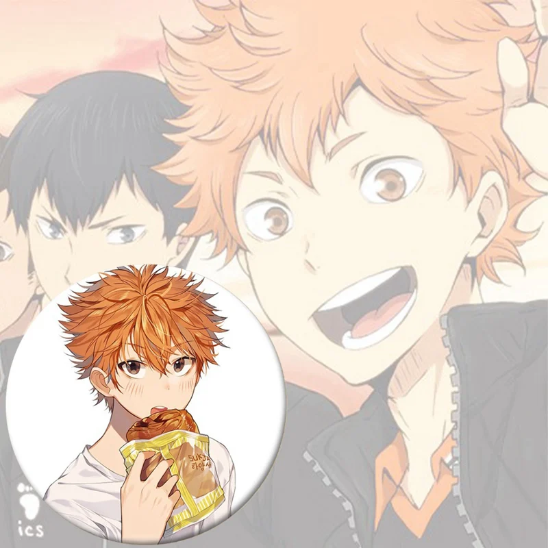 1 шт Аниме Haikyuu! Брошь-булавка Хината шойо 58 мм Япония Значки для косплея