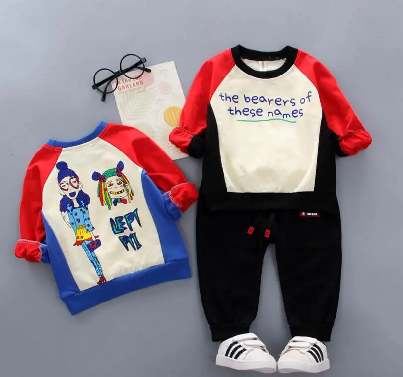 Boys and girlsɼlothes New pattern Autumn Korean Version Children's Sanitary Clothes Suit Two-piece toilet suit Pure cotton | Детская