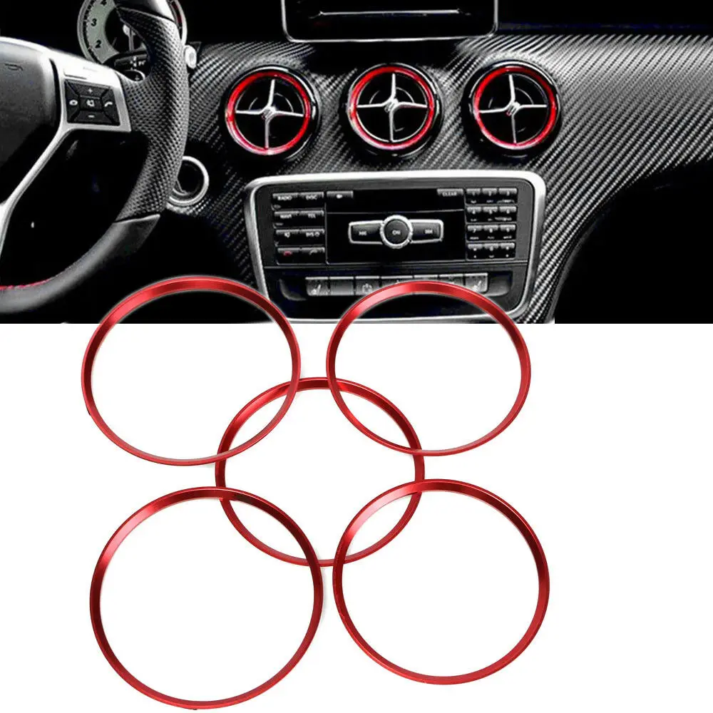 

5pcs Car Air Conditioner Air Vent / Outlet Ring Decoration Cover for Mercedes Benz C117 CLA180 CLA200 CLA250 X156 GLA200 GLA220