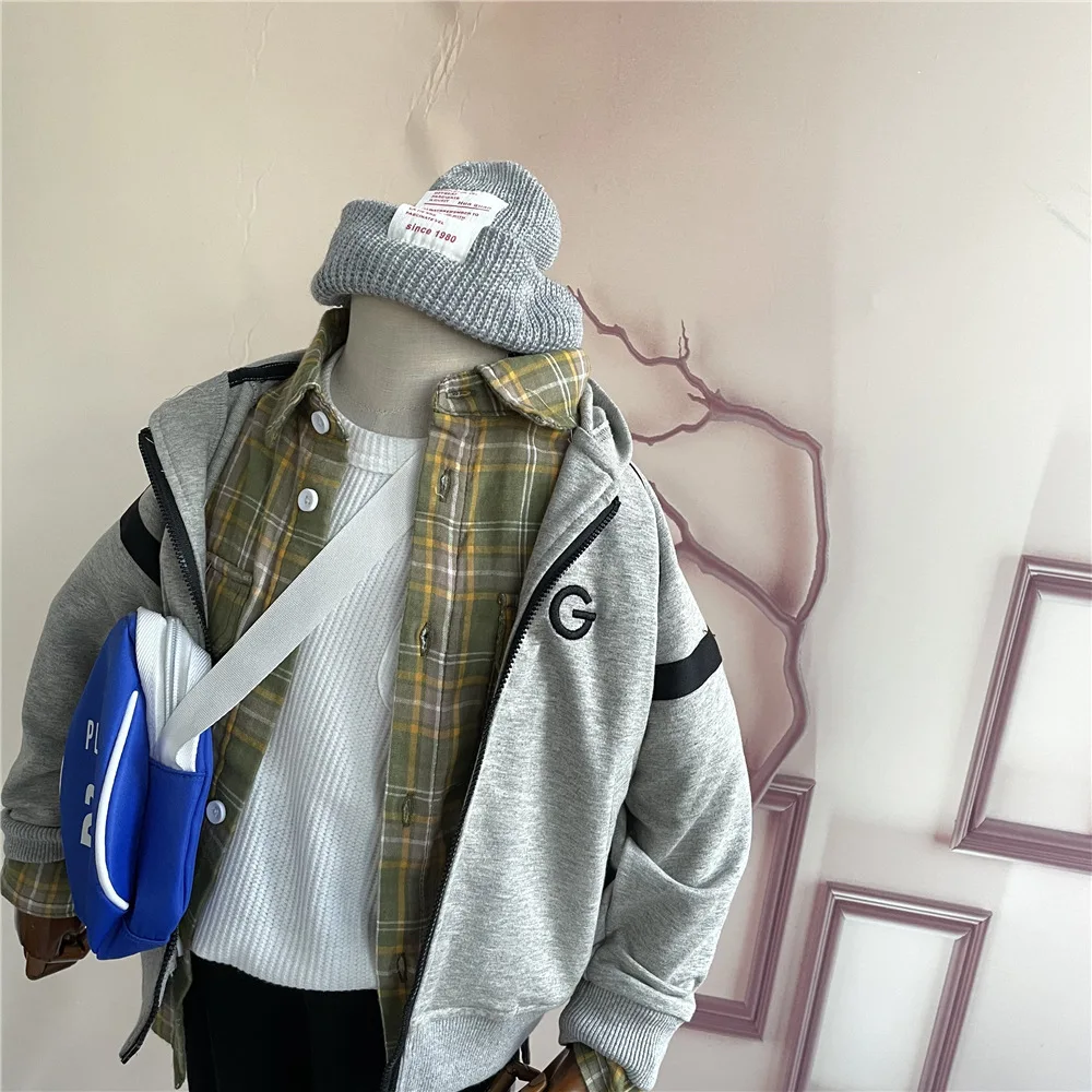 

Boy's Jackets Outerwear Letter Embroidery Cotton Outdoor Sport Style Children coats clothing