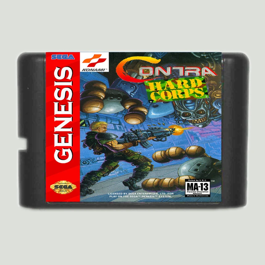 Contra жесткий корпус 16 бит карточная игра для Sega игры Mega Drive и Genesis | Электроника
