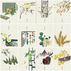 AZQSD краска по номерам для взрослых цветок в китайском стиле японский холст искусство Масляная краска ing пейзаж домашний настенный художественный холст краска ing Art