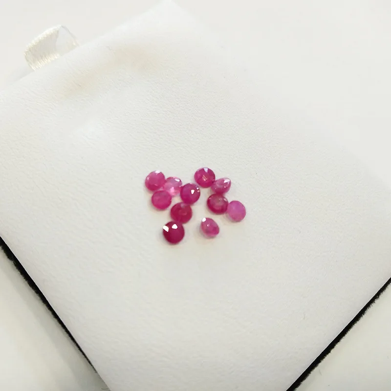 Natural Unburnt Ruby Round Loose Bare Gem 3A Level 2mm Man Woman Jewelry DIY Ring Earrings Valet Inlay Wholesale