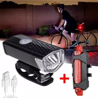 bike bicycle waterproof mountain light usb led rechargeable set mountain cycle front back headlight lamp flashlight