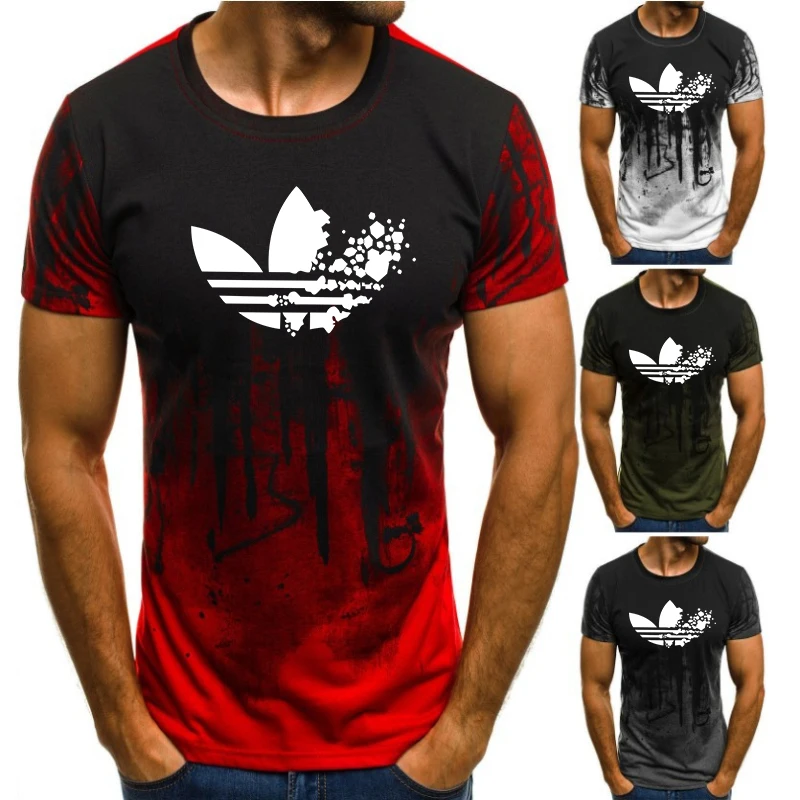 3D печать брендовая футболка для бега мужская с коротким рукавом рубашка