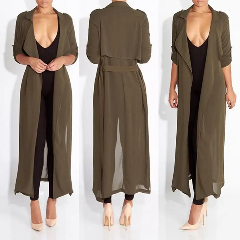 Chiffon Long Kimono Cardigan Women's Shirt Blouse Spring Long Sleeve Sashes Transparent Female Blouses 2021 Summer Woman Shirts