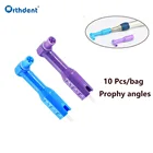 10 шт.пакет стоматологический одноразовый профилактическая углов мягкая чашечка стоматологические материалы полировки инструмент рот полировщик угловой синий фиолетовый голова