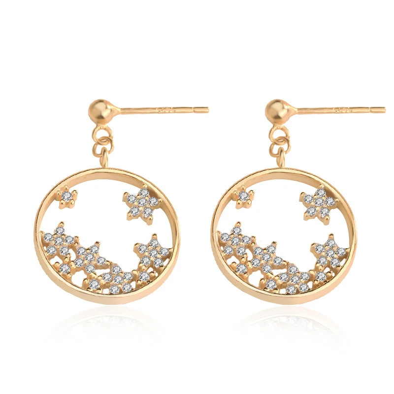 Новые золотые металлические серьги для женщин/девочек круглые геометрические