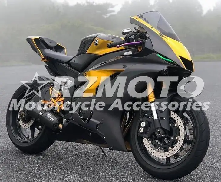

New ABS Motorcycle whole Fairings kit 100% Fitment for YAMAHA YZF-R6 R6 2017 2018 2019 17 18 19 Bodywork set golden black matte