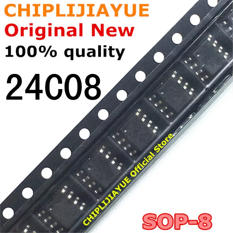 10PCS 24C08 AT24C08 SOP8 AT24C08AN-10SU-2.7 SOP-8 SMD New and Original IC Chipset | Электронные компоненты и