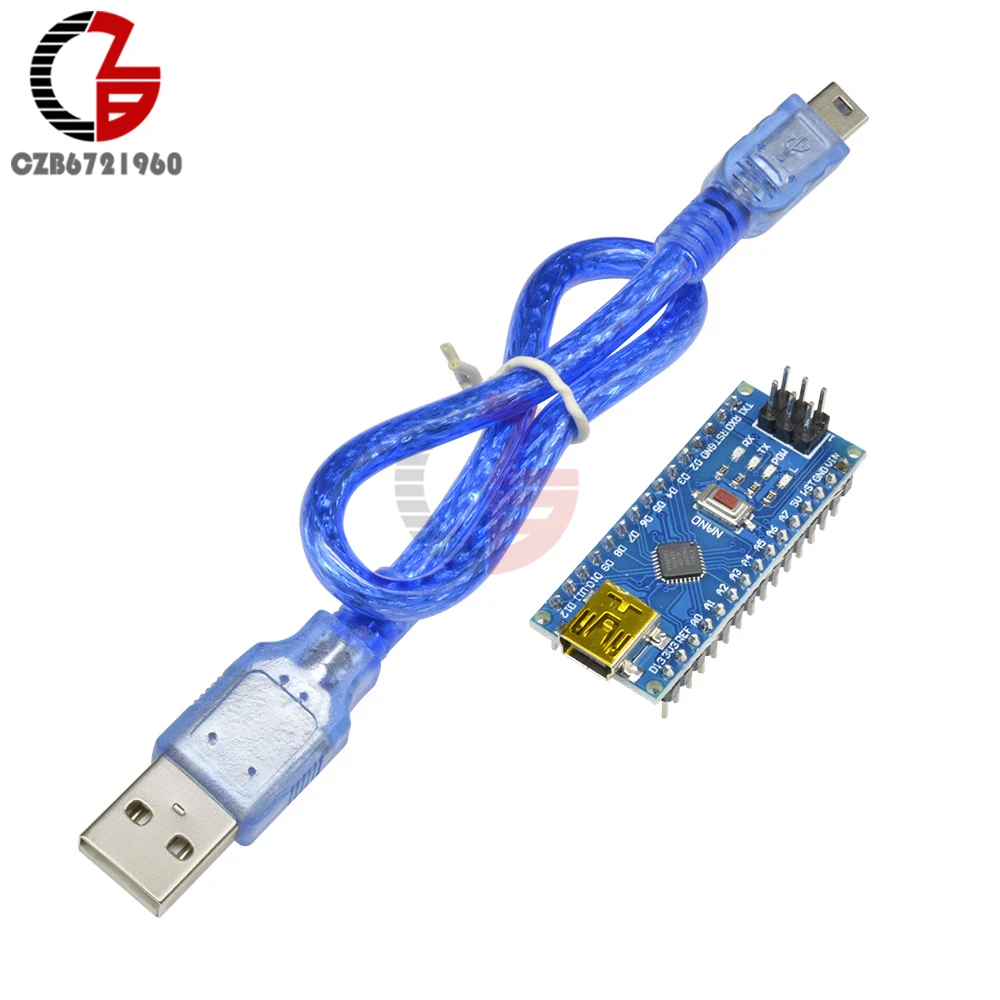 Плата микроконтроллера Mini USB CH340 CH340G Nano V3.0 ATmega328 плата 16 м 5 В для Arduino с USB-кабелем |