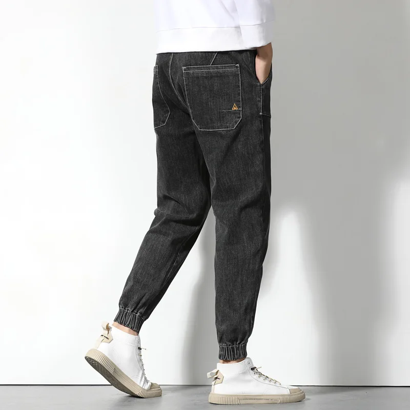 

Plus size men's clothing autumn fat men's plus size jeans fat loose tight waist simple harem pants