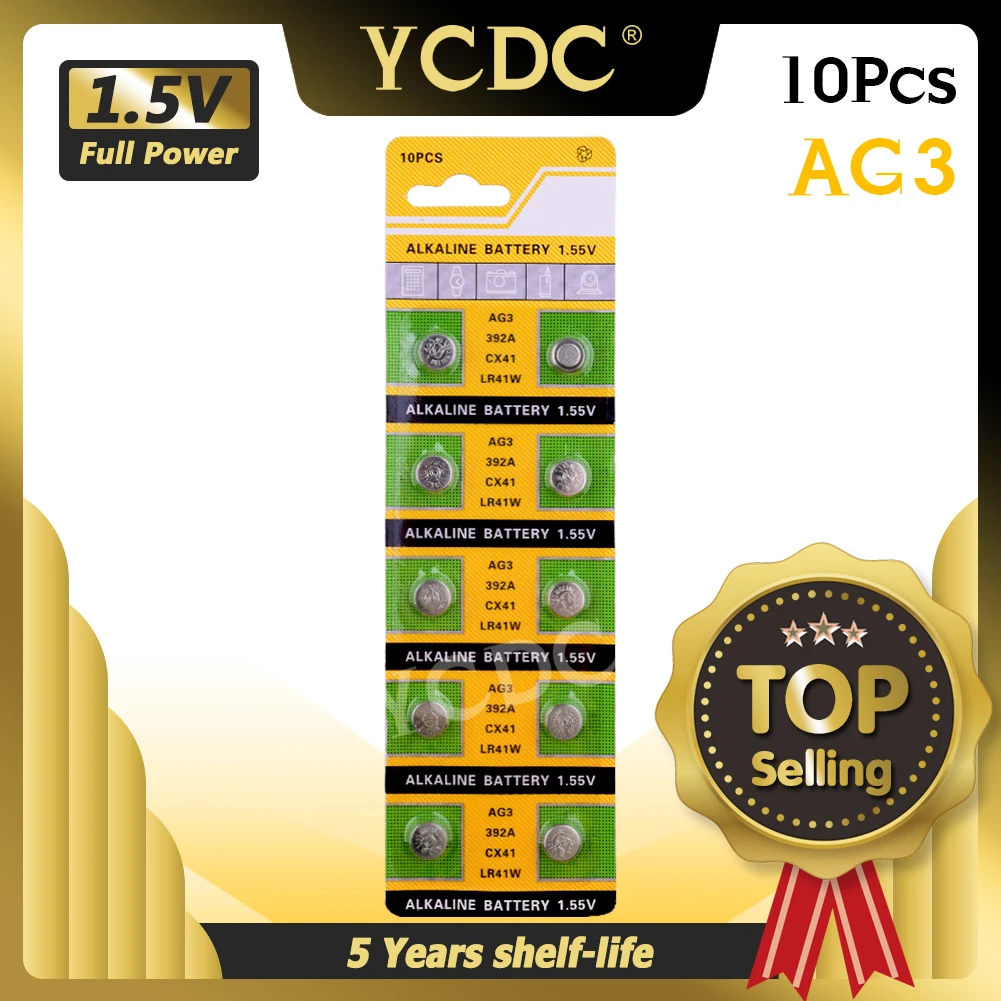 Дешевые 10x LR41 AG3 392A SR41SW 384 LR736 V3GA 192 1 55 V Кнопка батарея для монет часов лазерная