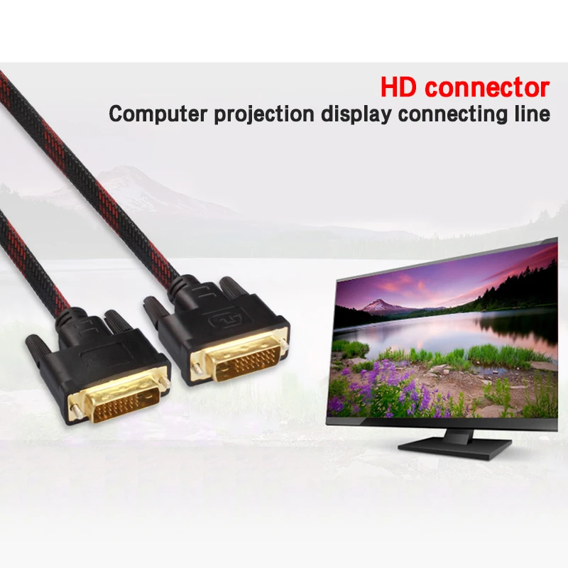 Кабель DVI 1 5 м Φ 24 + контактный штекер 1080p кабель удлинитель с позолоченным