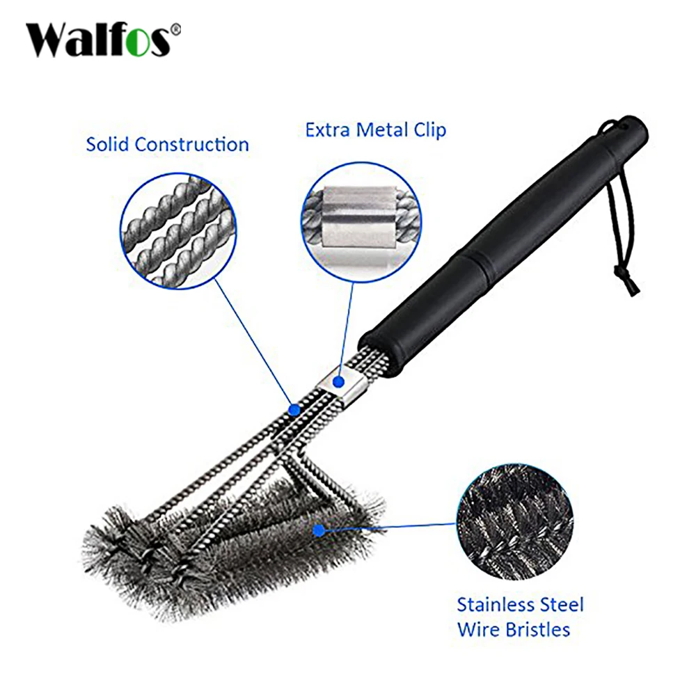 

WALFOS High Quality Grilling Cleaning Brush BBQ Tool Clean Brush Stainless Steel Brushes BBQ Tools