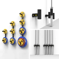 wall mounted barbell storage rack for weights and bar hanging weight plates holder bracket gym home fitness frame for rod