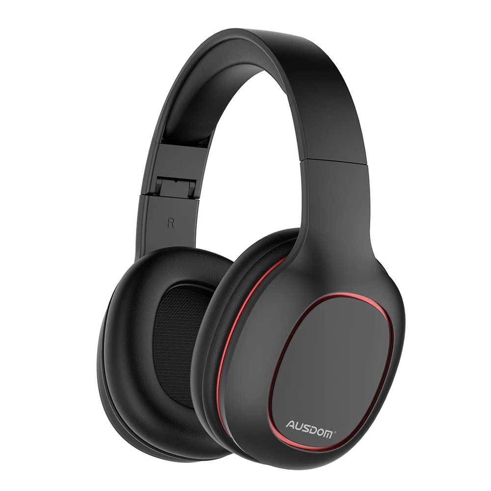 Black.. AUSDOM, новинка, M09, беспроводные Bluetooth наушники, Hi-Fi, стерео, с микрофоном, поддержка, TF карта, складная, Накладные наушники, проводная гарнитура для iPhone 11 - Цвет: Black..