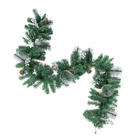 elegant prelit christmas garland with pinecones snowflakes berries elk artificial christmas garland with led lights decors for i