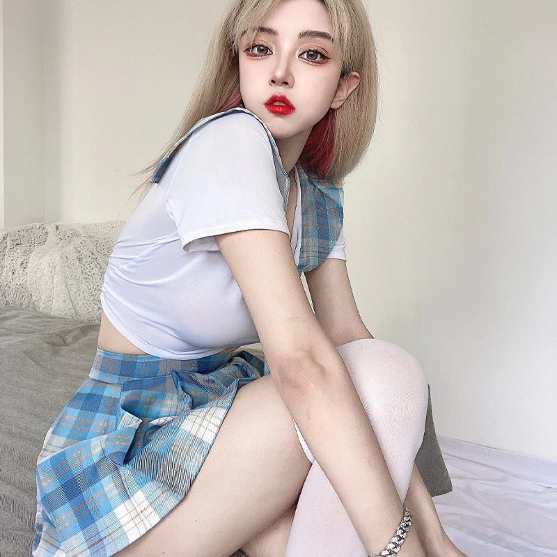 Новинка 2021 Женский комплект школьной формы с длинным галстуком-бабочкой в