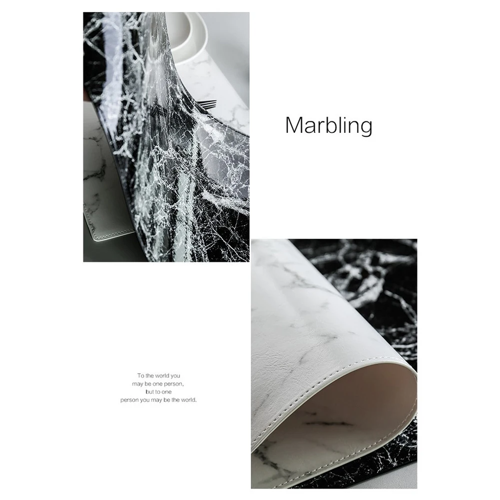

PVC Placemats Tabletop Heat Oil Resistant Washable Table Mats Marbel Pattern, 17.7"x11.8"