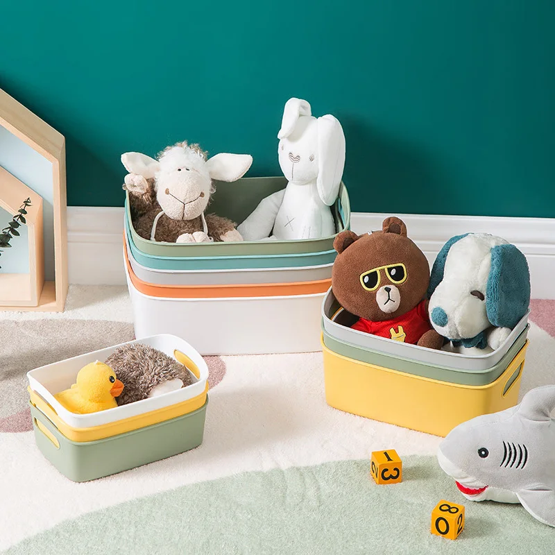 

Гибкая корзина для хранения с ручками, портативная настольная корзина для всякой всячины, для закусок, для полок, из толстого полипропилена,...