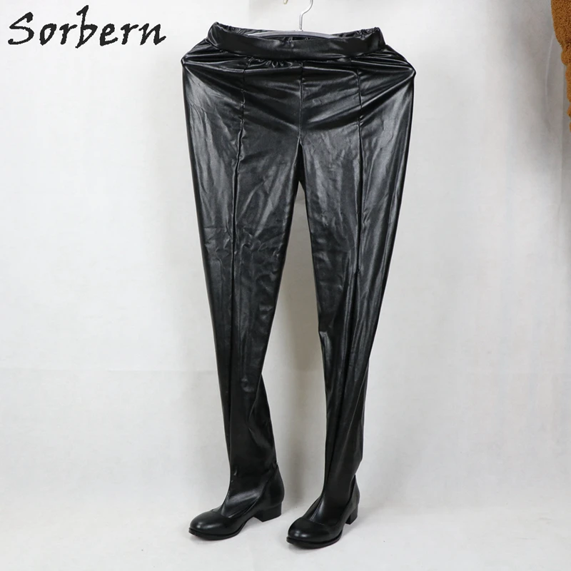 Леггинсы с круглым носком высоким эластичным поясом и молнией на спине|Ботфорты|