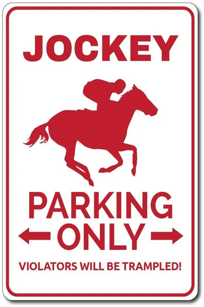 

Jockey Parking Sign Jockey Gift Jockey Decor Jockey Sign Horse Lover Gift Horse Rider Gift Horse Decor Tin Signs