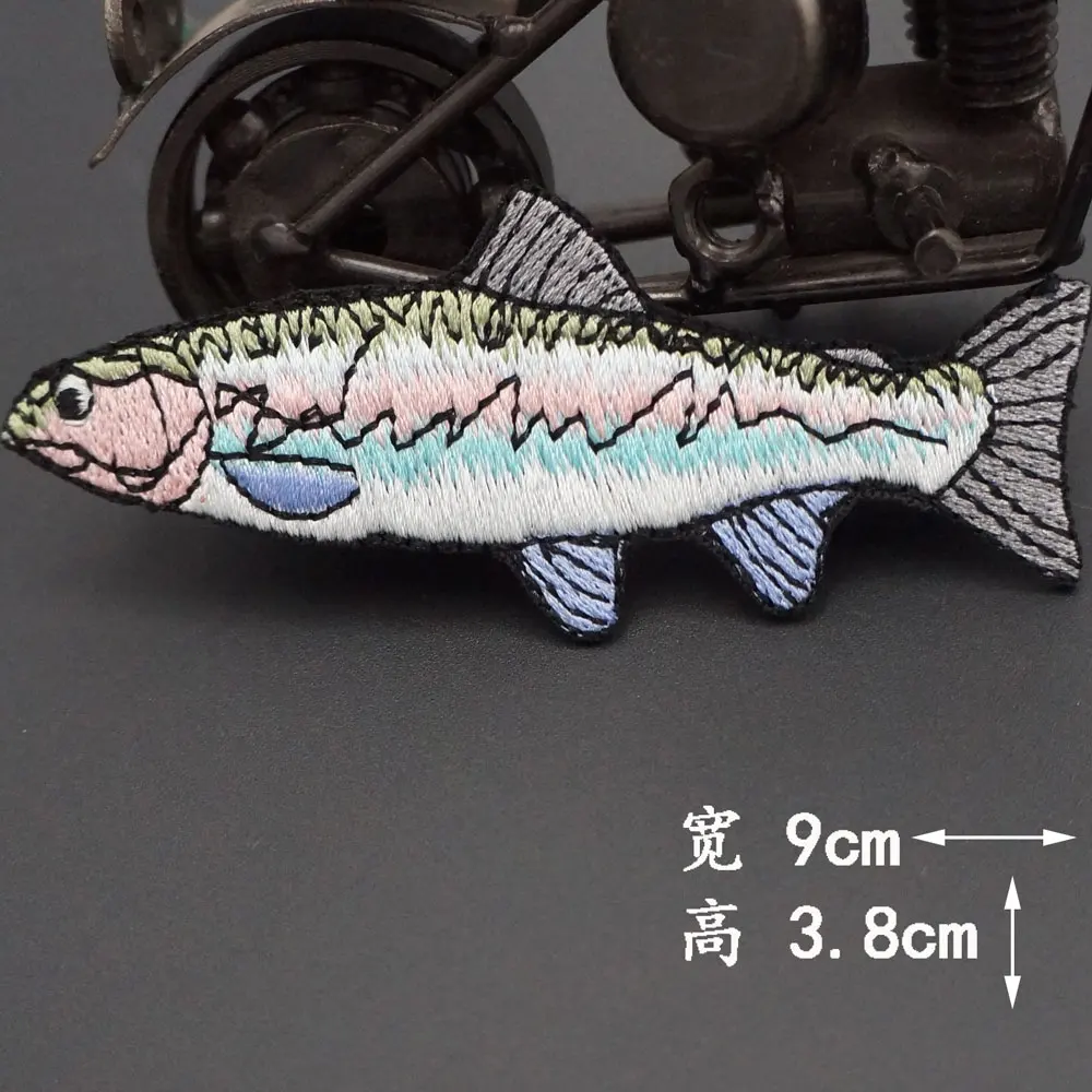 Нашивки GO FISHING с вышивкой утюгом на задней стороне для мотоцикла рыцаря кожаный