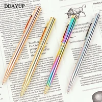 1 pcs rainbow colorful pen metal ballpoint pen bullet 1 0mm nib refill office writing pen rollerball pen