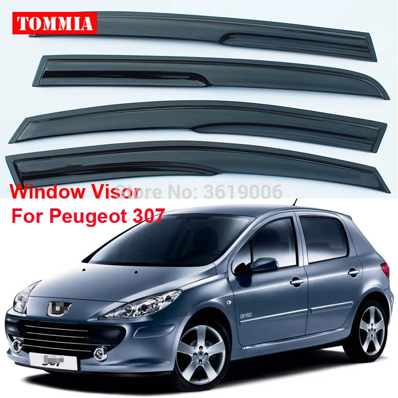 4 шт. защитные козырьки tommia для Peugeot 307|vent deflectors|deflector ventwind deflector |