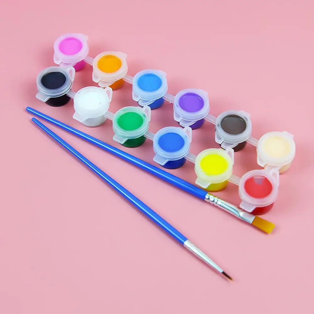 

Solid 12 Multicolor Watercolor Pigment Ceremics Pottery Paint Brush DIY Art Crafts Set Kids Toy