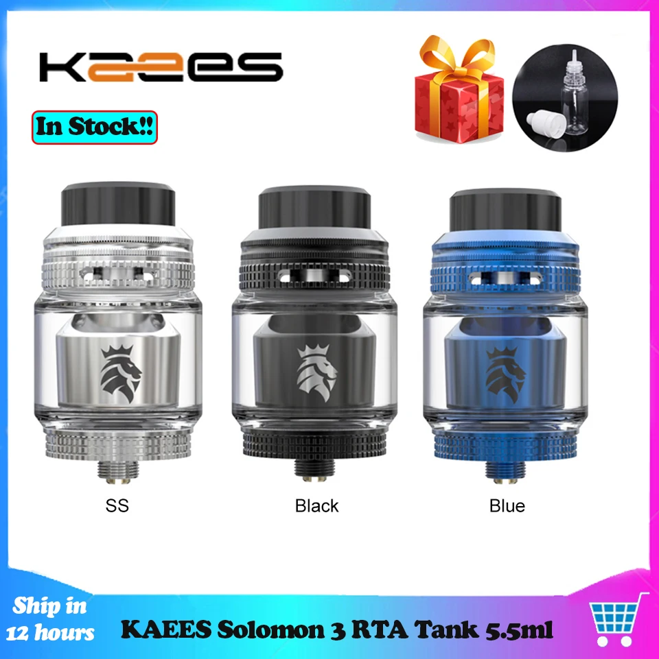 Зазор KAEES Solomon 3 RTA резервуар 5 мл емкость Одиночная/двойная катушка 510 нить