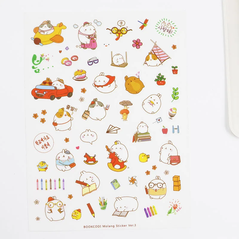 6 листов/упаковка декоративная наклейка для детской одежды|fat rabbit stickers|stationery