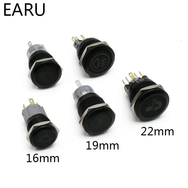 Черный металлический кнопочный переключатель со светодиодный светильник кой