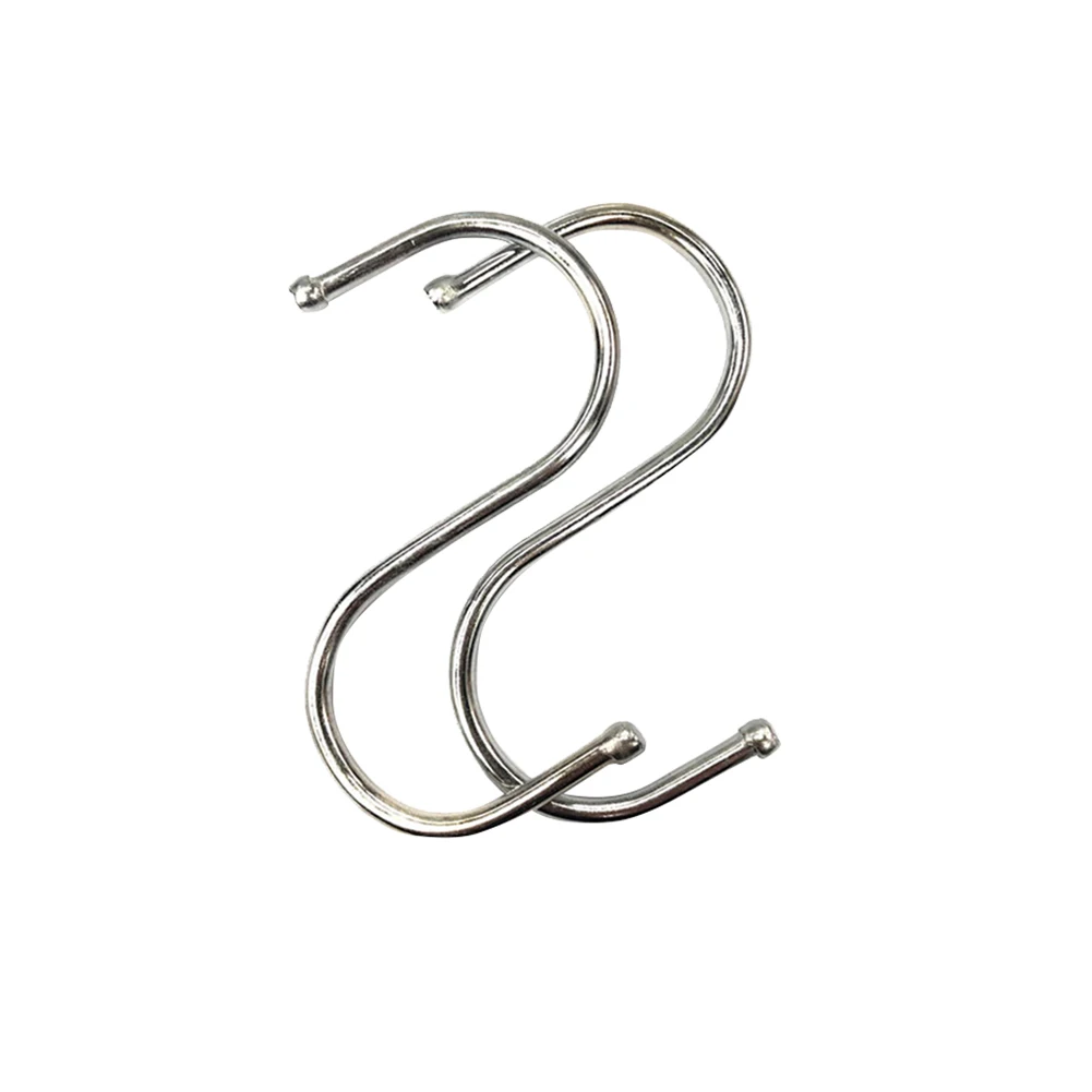 10 Pcs Closet Pan Sausage Kitchen Hook Coat Rack S Shaped Hanging Stainless Steel Bathroom Clothes Multifunction Storage Hangers | Дом и сад
