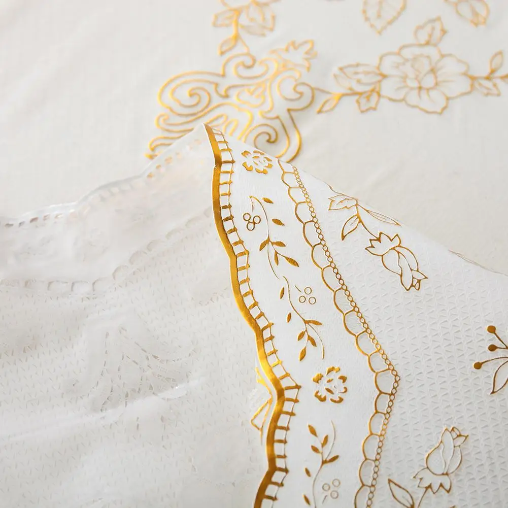 41 прямоугольная кружевная скатерть с тиснением золотые и белые скатерти