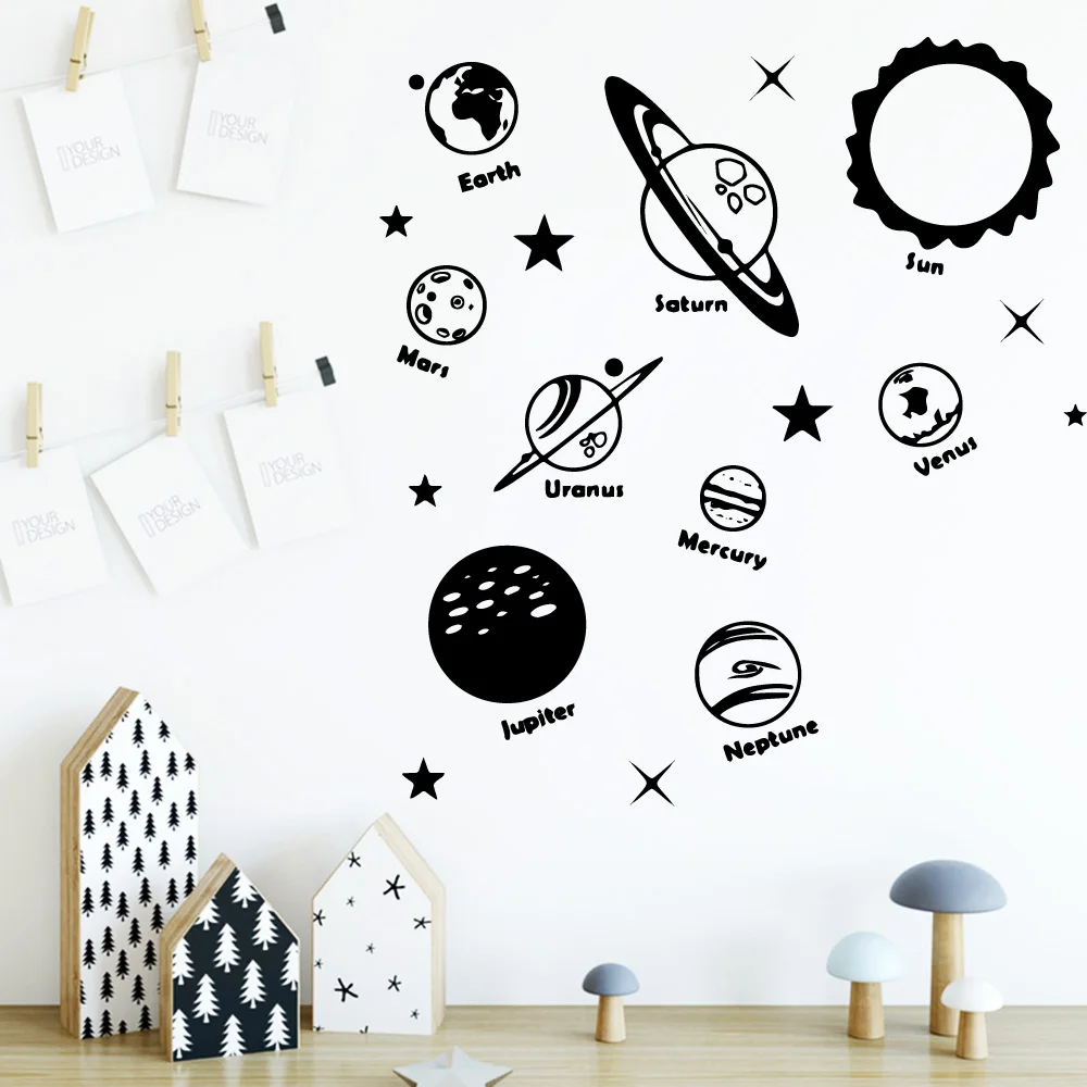 Съемные художественные виниловые настенные наклейки с галактикой декор для
