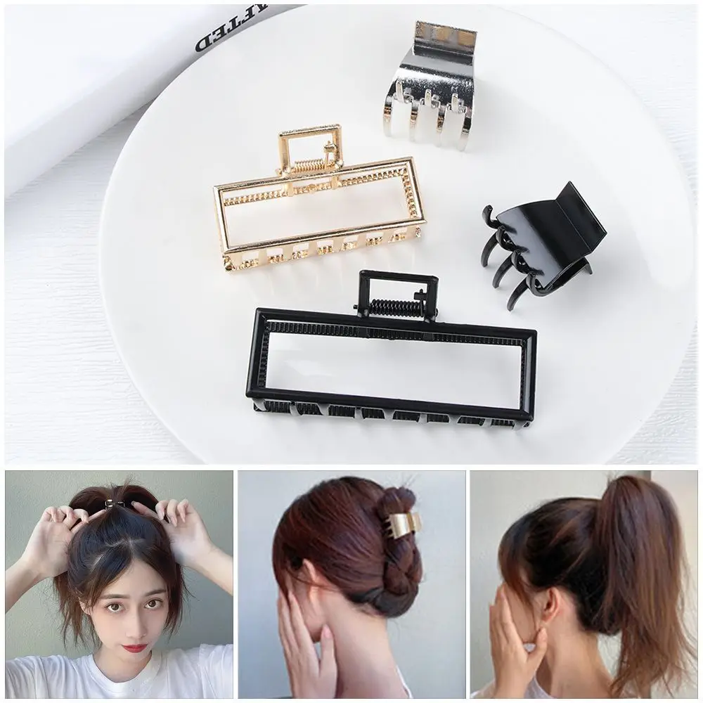 

Black hairpin female metal catch clip high ponytail fixed artifact shark clip net red hair clip Girl headdress Fixed Artifact
