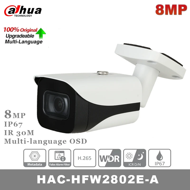 

Original Dahua 4K Starlight Outdoor HDCVI IR Surveillance CCTV Bullet Camera IP67 DH-HAC-HFW2802E-A 3.6/2.8/6mm Optional