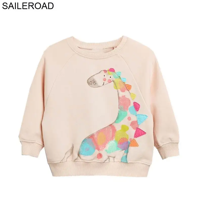 SAILEROAD Animal Bird Аппликации Детские кофты 7 лет для девочек Одежда Зимние теплые детские футболки с длинным рукавом Детские толстовки - Цвет: 9051 same picture