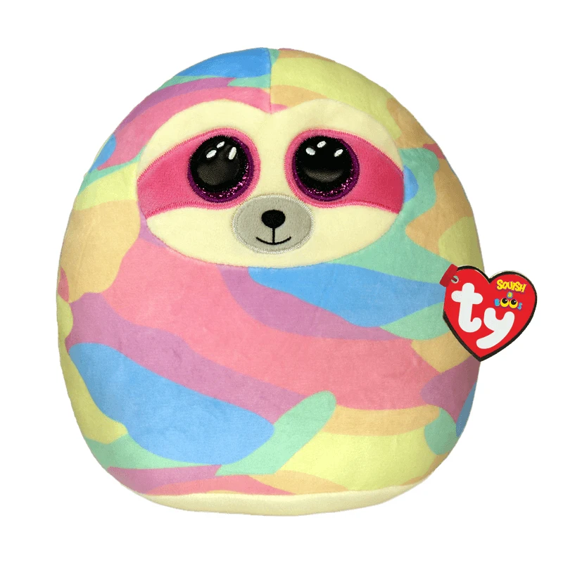 

Ty Big Eyes Pink Colorful Sloth Round Pillow Kawaii Soft Stuffed Plush Animal Doll Kids Toys Children's Birthday Gifts 15/30CM