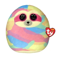 ty big eyes pink colorful sloth round pillow kawaii soft stuffed plush animal doll kids toys childrens birthday gifts 1530cm