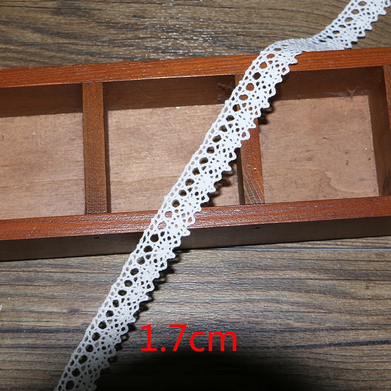 white 1.7cm 5 yards Новинка, 5 ярдов/много, высокое качество, белое кружево, хлопок, кружево для шитья, домашний интерьер, аксессуары для одежды, материал для рукоделия - Цвет: white 1.7cm 5 yards