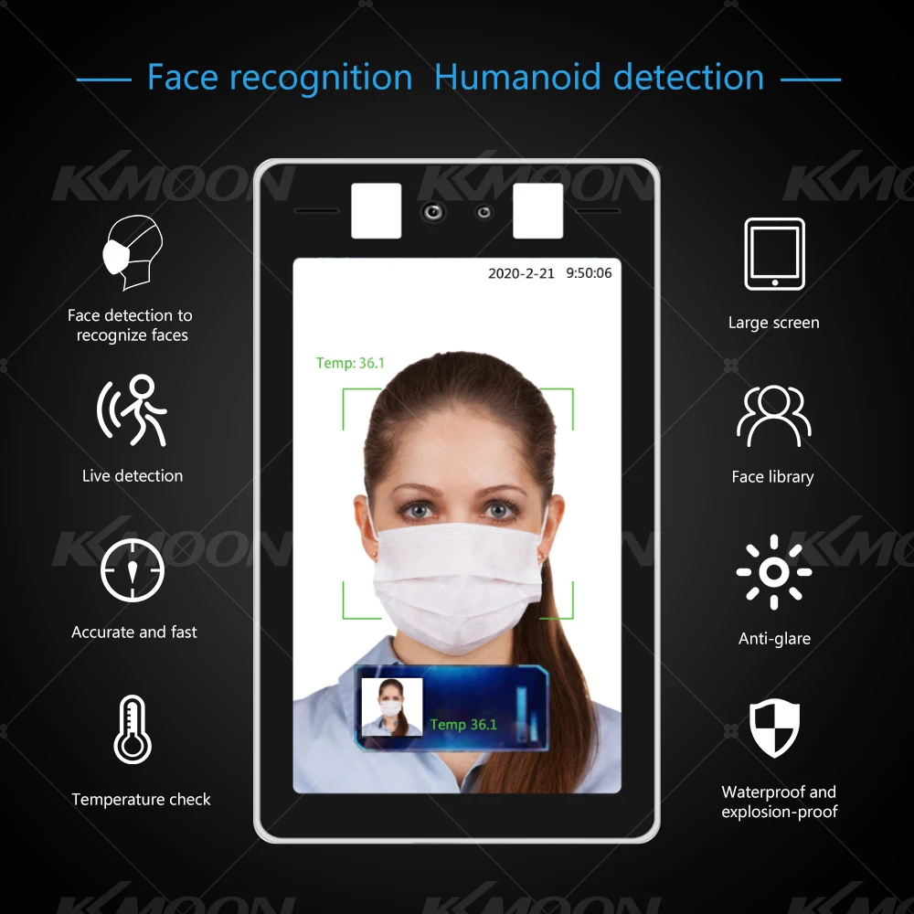 Digital Thermometer Face Recognition Temperature Measurement System Non-Contact Infrared For Entrance /Exit |