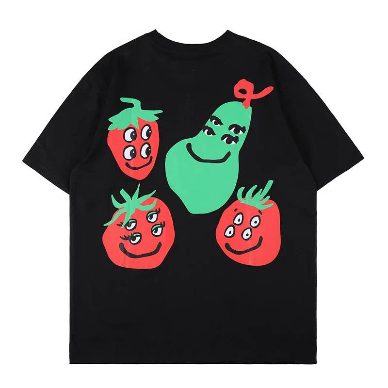 

Men's Hip Hop Cartoon Pattern Print Kawayi T-Shirt Men's Cotton New Design Short Sleeve