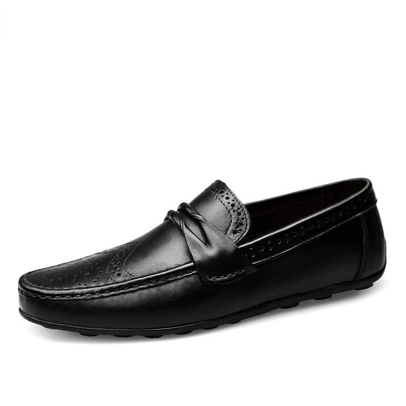 

Men Loafers Shoes Genuine Leather Casual Sneakers Male Fashion Carved Boat Footwear Soft Dress Party Shoes Men Chaussure Homme