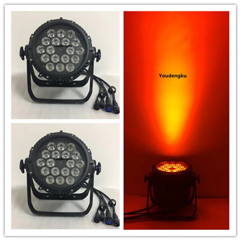 30 комплектов/партия Водонепроницаемый фон стирка led par 18x10watt rgbw 4in1 ip65 светодиодный