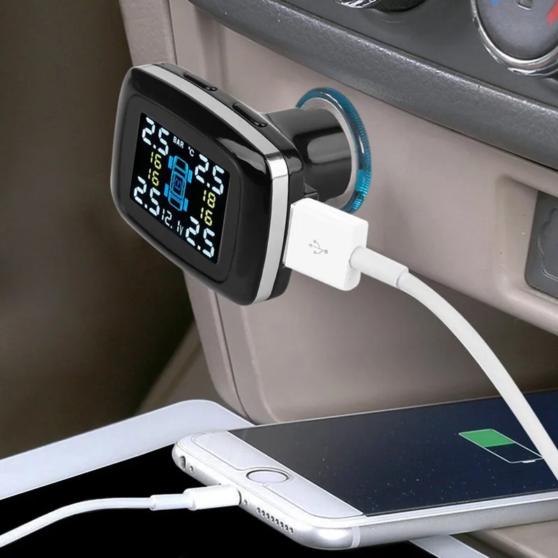 Цветной дисплей TPMS lcd Беспроводная автомобильная система контроля давления в