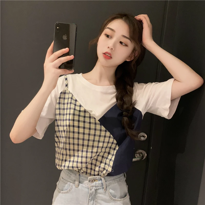 

Cheap wholesale 2021 spring summer autumn new fashion casual woman t-shirt lady beautiful nice women Tops female Vy4754