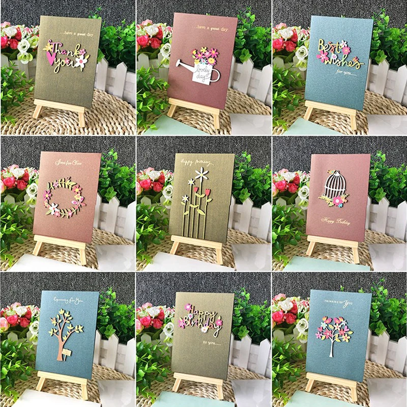 Мини открытка креативные модели Высококачественная резьба по дереву ручная